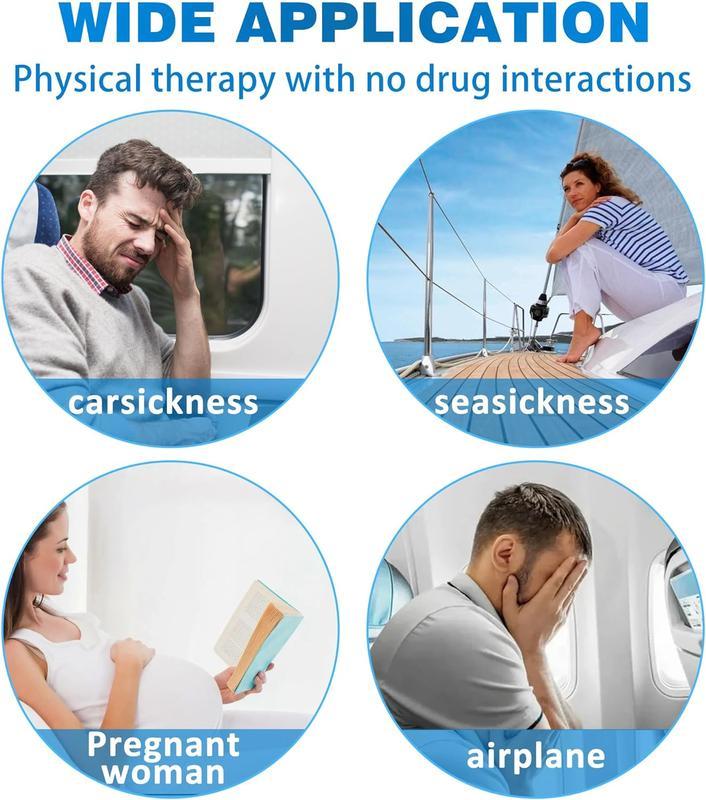 BONISON Motion Sickness Relief Bands, 8 Pack Acupressure Anti-Nausea Wristbands, Drug-Free for Travel, Car, Sea & Pregnancy