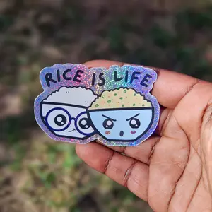 Rice Is Life Holographic Pixie Dust Sticker