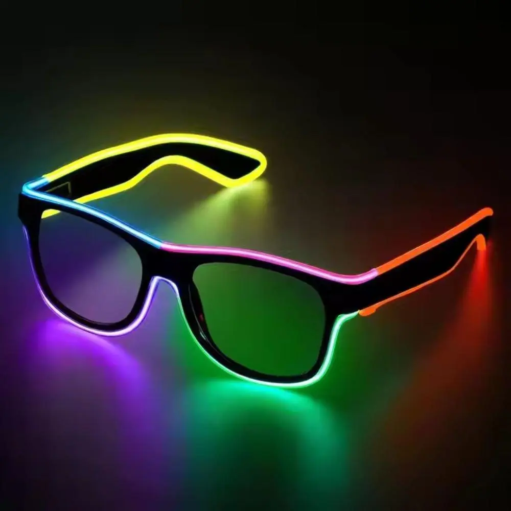 Glow-in-the-Dark Multi-Color LED Wire Light-Up Glasses - 1-Pack Photo-Ready, Lightweight Comfortable 1-Size Party Accessories for Adults, Ideal Festive Gift for Siblings (Home & Party Supplies)