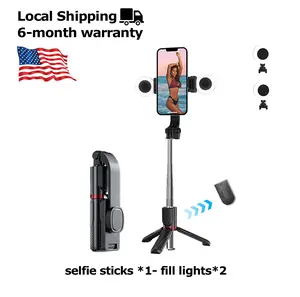 Selfie Stick,51" Phone Tripod & Selfie Stick with Light, Portable Extendable Selfie Stick Tripod with Wireless Remote & Phone Holder, Compatible with iPhone 15 Pro Max/15/14 Pro, Samsung S22/S23 Ultra