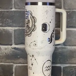 Aquarius Zodiac Theme 40oz Tumbler - Decorative Bottle - Ideal for Home Decor and Drinkware