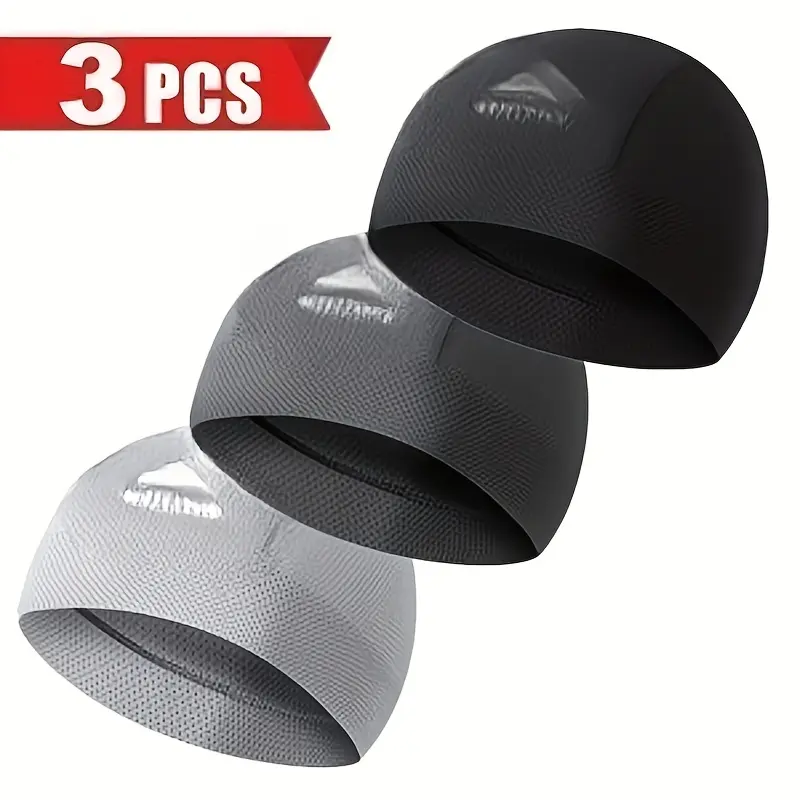 (Pack of 3) Summer Men's High Elastic Light Breathable Soft Moisture Absorbing Quick Dry Running Outdoor Sports Cycling Hat