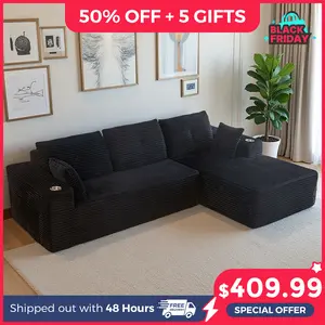 【Holiday Haul Sale】MAXYOYO 104" Modular Sectional Couch with L-Shape Chaise, Modern Boneless Couch for Living Room, Sofa in A Box, Oversized Sofa Sleeper with Deep Seat, No Assembly Required