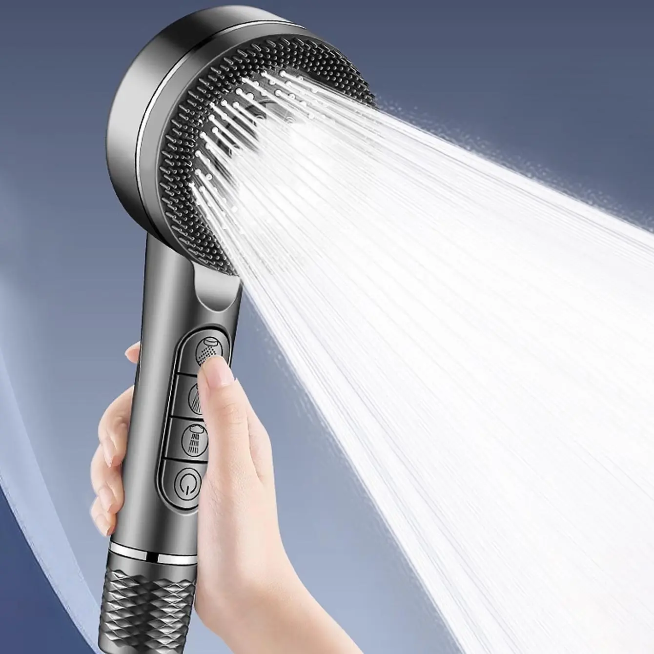 4 Modes Handheld Shower Head, High Pressure Shower Head with Filter, Powerful Shower Heads High Pressure, Bathroom Shower Equipment, Bathroom Accessories, Pressure Showerhead, Shower Water Equipment, High Pressure Filtered Shower Head