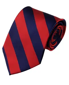 Nyfashion101 Stylish Navy/Red Woven Tie for Men, College Stripe, 3.5 Inch