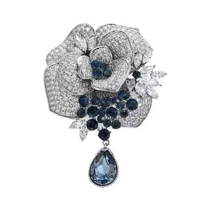 Shimmering Rose Brooch Elegant Floral Alloy Pin Secure Clasp User Friendly