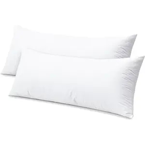 Synthetic Down  Pillow Insert, 14x36 Down Alternative Throw Pillow Insert. Ultra Soft  Sleeping Pillow with   Cover, Decorative Pillows Set of 2-White.