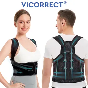 VICORRECT Adjustable Posture Corrector for Men and Women, with Adjustable Shoulder Strap and Back Support Plate, Waist Trainer Anti Hunchback, Fitness Shoulder Straps Breathable Healthcare Tool Brace