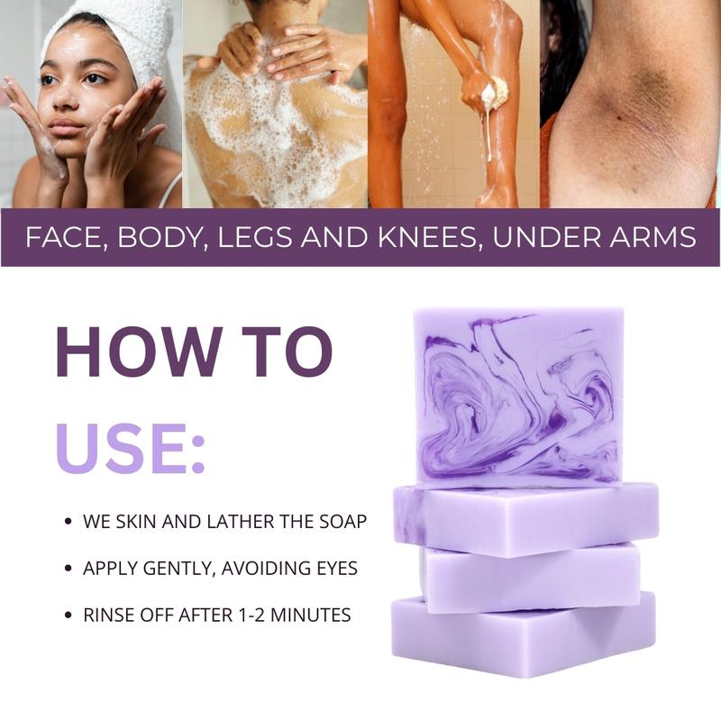 Klyssa 2 Pcs Kojic Acid Face & Body Cleansing Bar soap, Turmeric, Rose, Lavender for all skin types