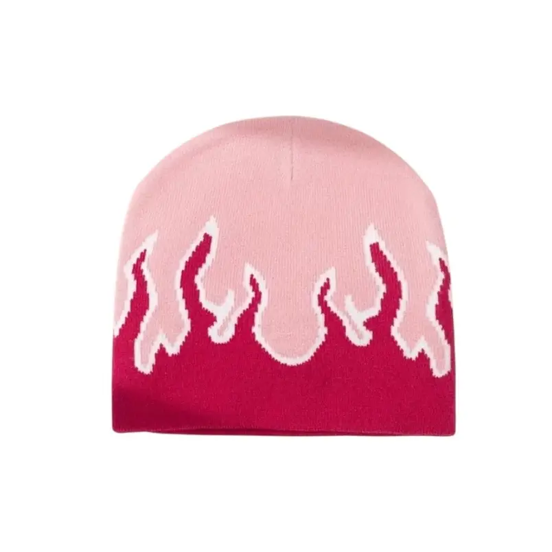 Pink and red Flame beanie