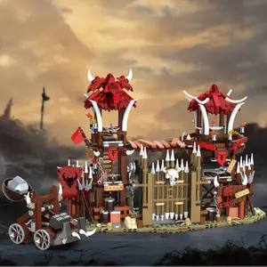 1279+ Piece Medieval Castle Building Blocks Construction Set, MOC Tribe Pirate Fortress Model Kit, DIY Building Model, Tabletop Display, Home Decor, Ideal Gift for Men's Collections, Birthdays, Christmas, Halloween, New Year Toys.