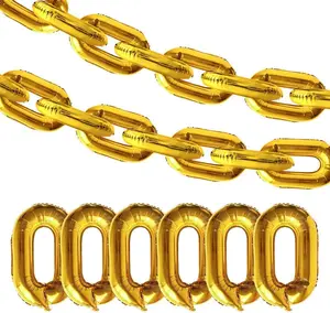 50Pcs 16 inch Foil Chain Balloons Jumbo Chain Balloons 80s 90s Party Decoration Retro Hip Hop Birthday/Graduation Party Decorations Foil Balloons(Gold) - Home Improvement.