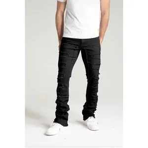 SPARK BALCK STACK JEANS