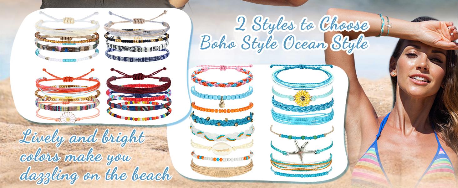 LOLIAS 24 Pieces Waterproof String Bracelets for Women Surfer Wave Boho Bracelet Adjustable Handmade Friendship Bracelet String Ocean Beach Boho Bracelets Anklets for Women LOLIAS 24 Pieces Waterproof String Bracelets for Women Surfer Wave Boho Bracelet Adjustable Handmade Friendship Bracelet String Ocean Beach Boho Bracelets Anklets for Women