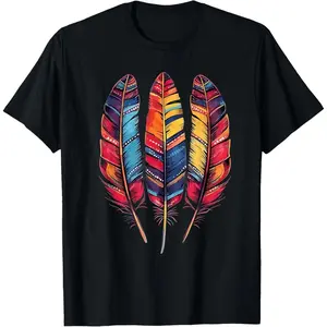 Native American Feather Headdress Indian Tribe Feathers T-Shirt