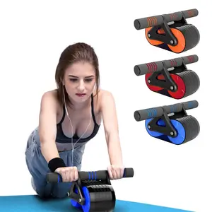 Double Wheel Abdominal Exerciser Women Men Automatic Rebound Ab Wheel Roller Waist Trainer Gym Sports Home Exercise Devices Blue Orange Red Colors