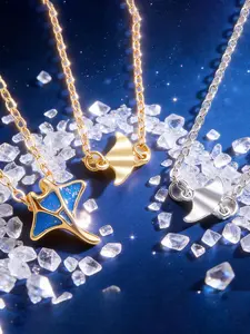 New Simple Manta Ray Necklace, Style Unique Oceanic Choker, Suitable for Daily Commute Business Parties