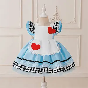 Sky Blue 05 Cartoon Cosplay Costume Fancy Carnival Kids Clothes Performance Princess Theme Party Holiday Baby Girls Ball Gown Toddle Cocktail Dress 9M-4Y