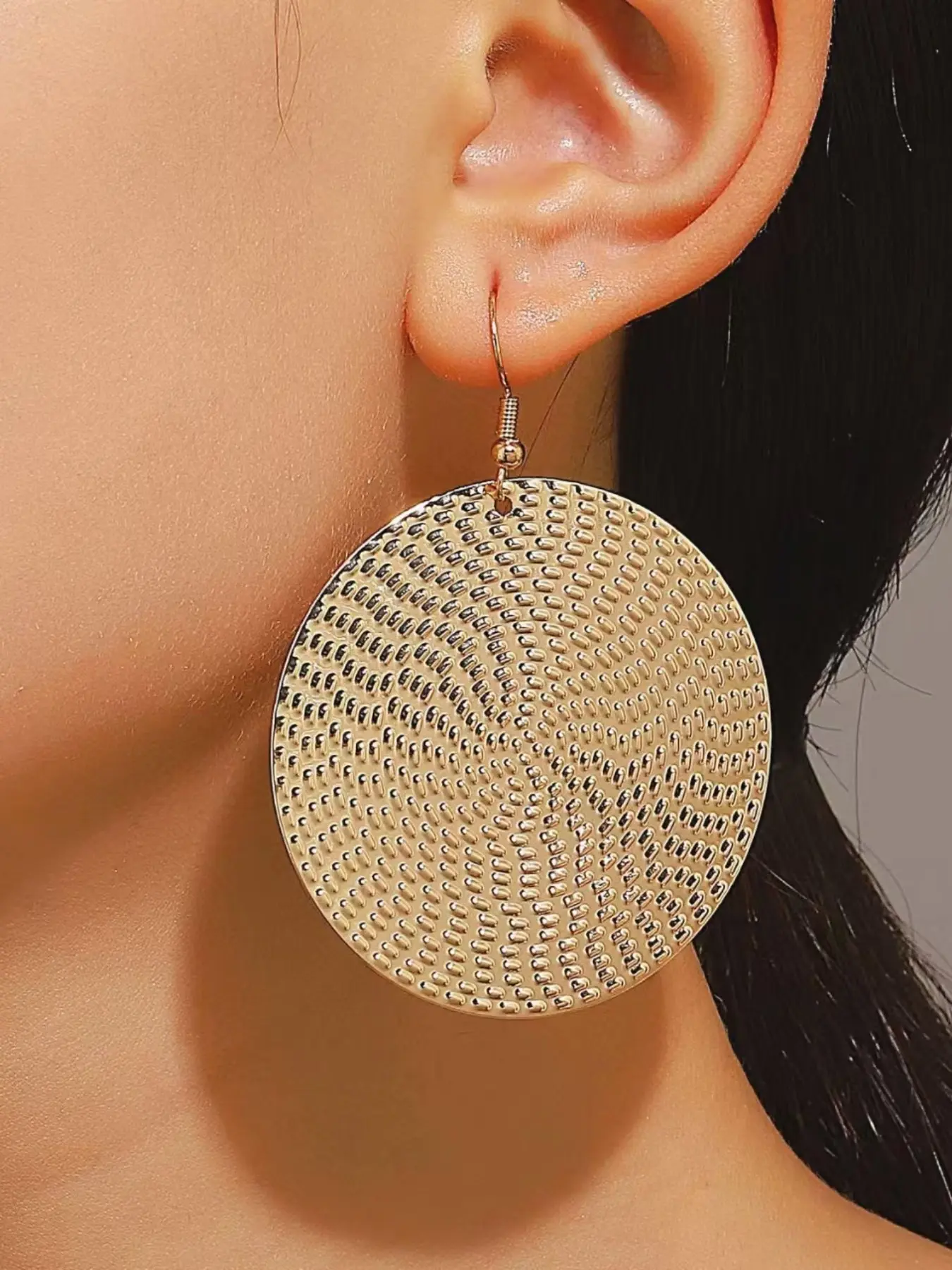 Exaggerated Round Ring Earrings for Women, Vintage Style Disc Earrings, Daily Commute Versatile Jewelry, Perfect Gift for Her/him, Vintage Statement Earrings