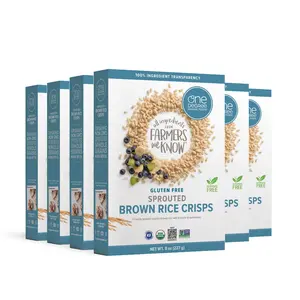One Degree Organic Foods Sprouted Brown Rice Crisps USDA Organic Non-GMO Gluten Free Brown Rice Cereal 8 oz