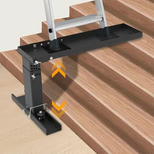 Ladder Stabilizer, Heavy-Duty Ladder Stabilizer High Strength, Ladder Leveler 12.2"-17.5", Adjustable Height and Foldable Ladder Stabilizer for Stairs with Non-Slip