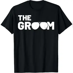 The Groom Squat Bachelor Supplies Party Wedding T-Shirt Relaxed Fit Cotton T-Shirt