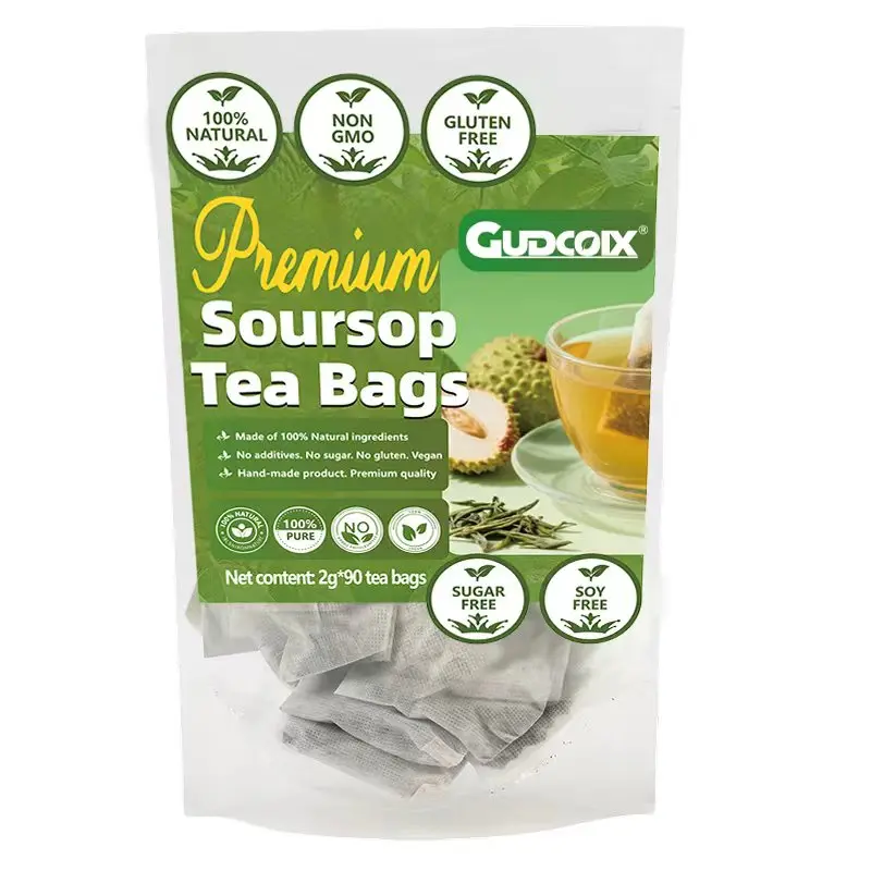 Gudcoix Premium Soursop Leaf Herbal Tea-Daily Wellness Drink, Caffeine-Free, Natural, No Sugar, Non-GMO, Gluten-Free, Soy-Free, （90 Bags）180g