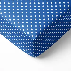 Bacati Pin Dots 100% Cotton Percale Fitted Crib Sheet – Navy