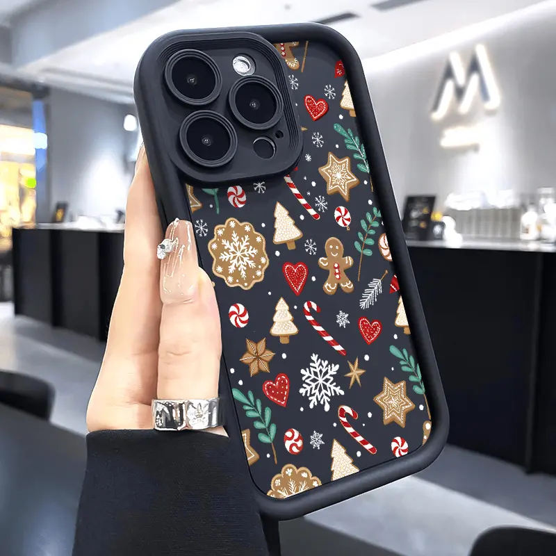Festive Christmas Smartphone Cover & Screen Protector Accessories - Anti-Scratch, Shockproof Soft Silicone Customized Protection for iPhone 17 Air,16 Pro Max,15 Plus,14,13,12,11,X,XS Devices