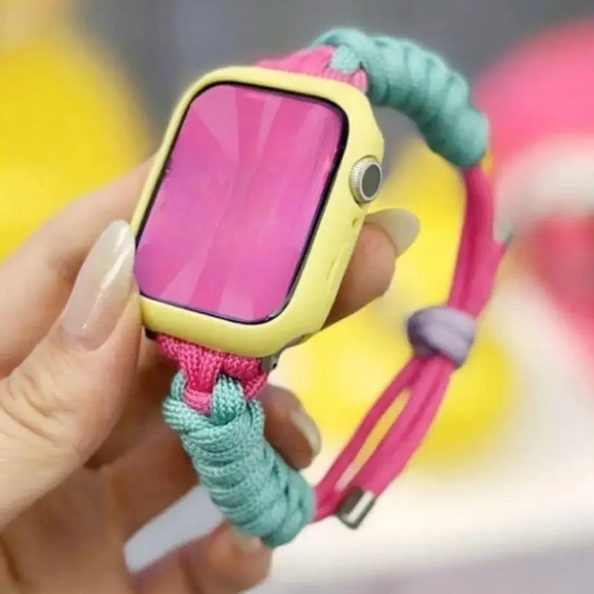 Twisted Rope Elastic Wrist Strap In Vibrant Dopamine Colorways, Fashion Sweet Style Replacement Wearable Accessory, Ideal For Daily Casual Outfits And Trendy Street Fashion Matching, Only The Wrist Strap Included
