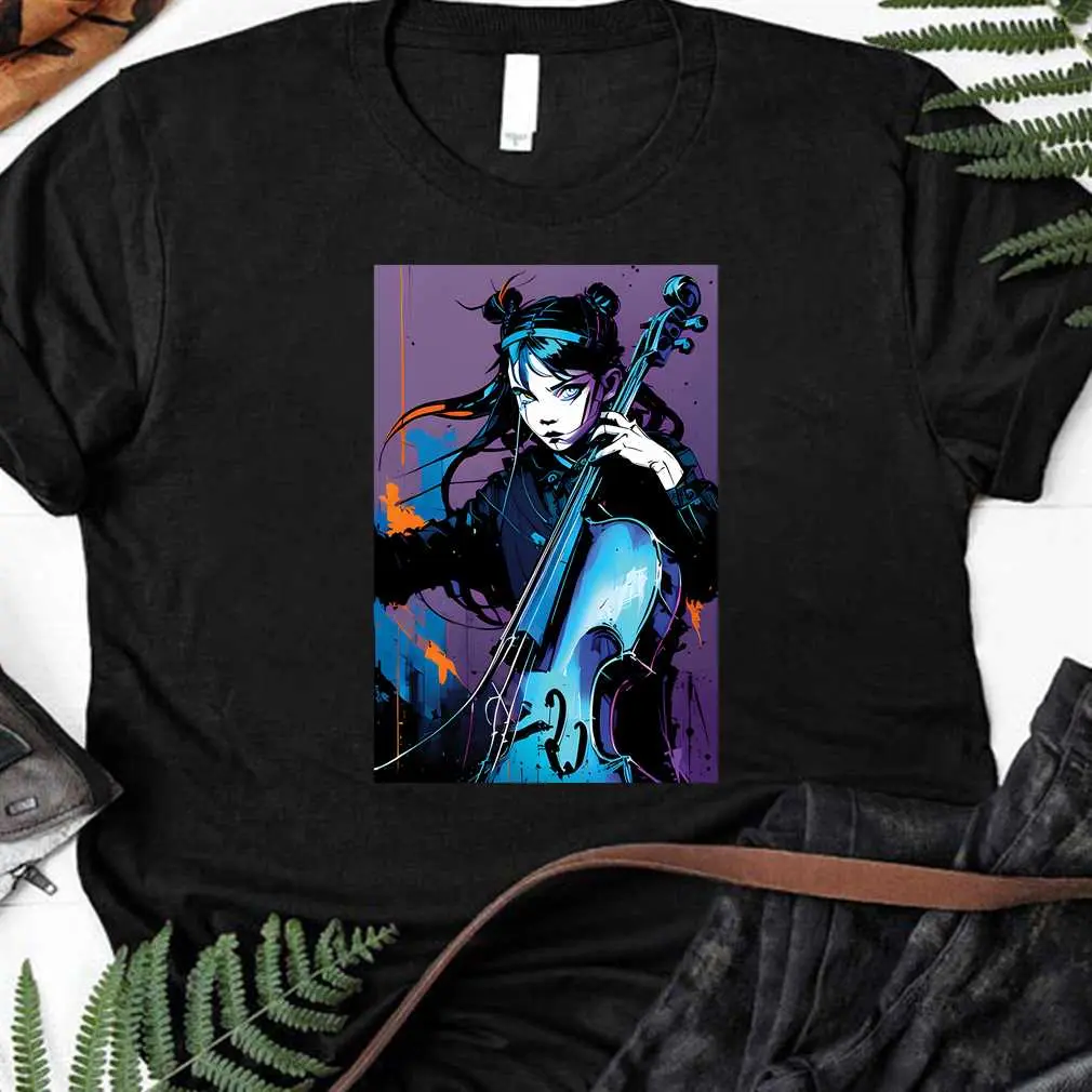 Wednesday Addams Play Cello 02 T-Shirt