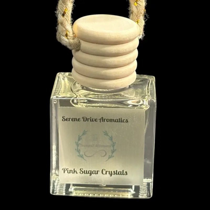 Serene Drive Air Freshener Diffuser - Glass Bottle with Clear Finish & Natural Cork Cap, Ideal for Enhancing Driving Experience