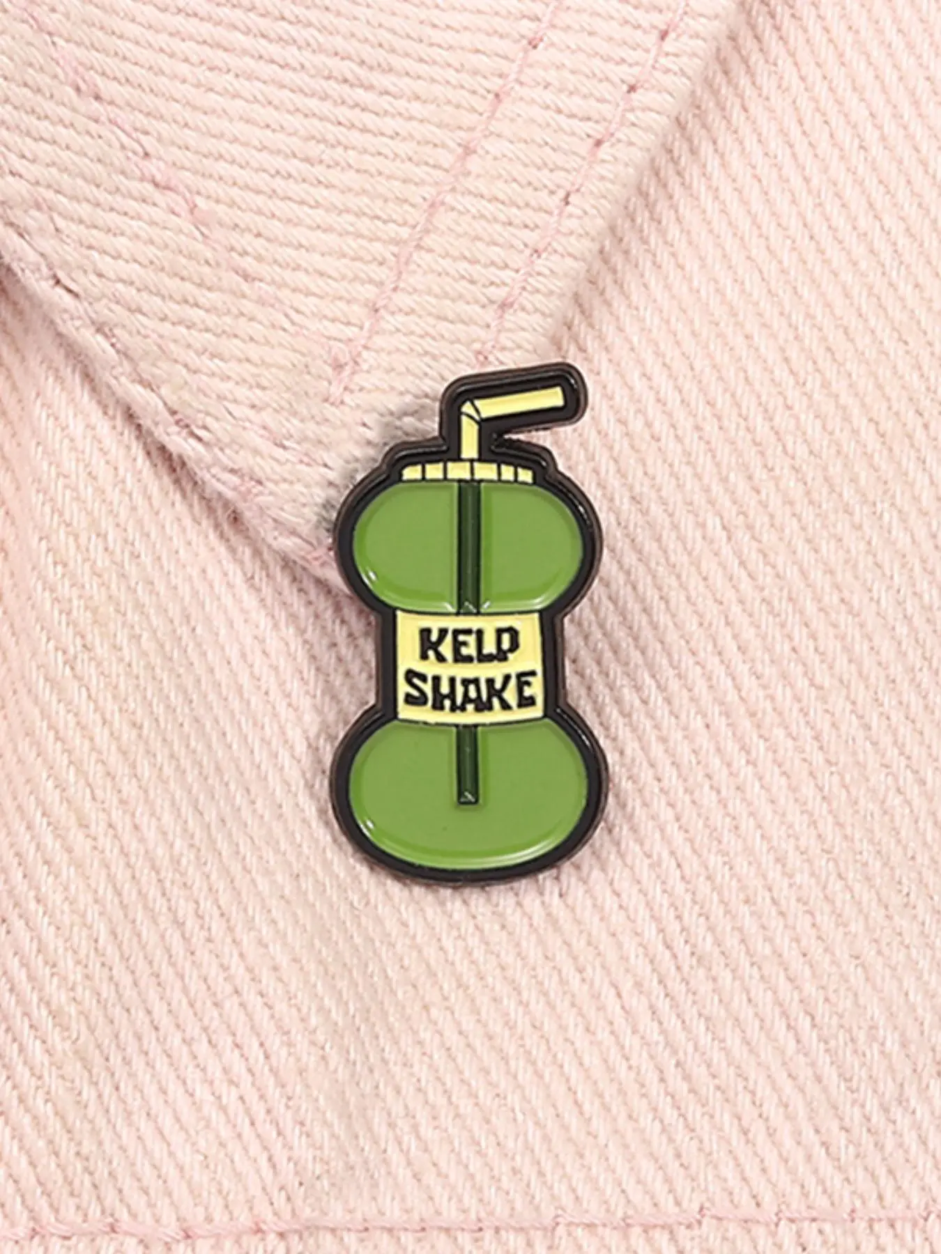 SpongeBob SquarePants Comedy Funny Animation Animated Series Enamel Pin Kelp Shake Seaweed Juice Drink Metal Durable Alloy Material Brooch Lapel Backpack Badge Fashion Jewelry Accessories Gift for Friends Brooch Pins