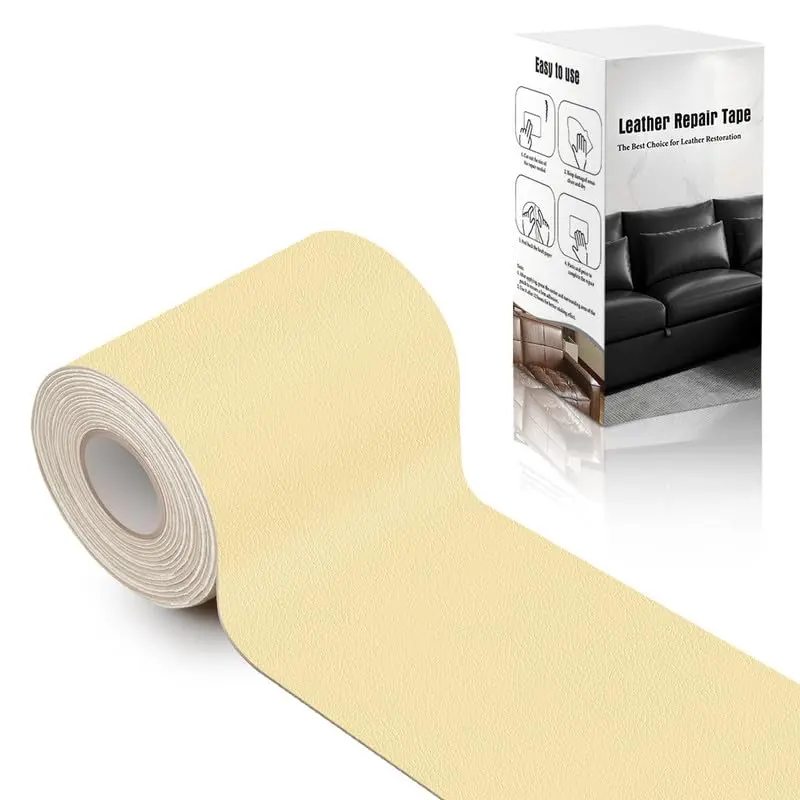 Self Adhesive Leather Repair Patch, 4 x 60 inch Leather Repair Tape, Leather Patches for Furniture, Vinyl Repair Kit for Couches, Boat Seats, Furniture, Cars