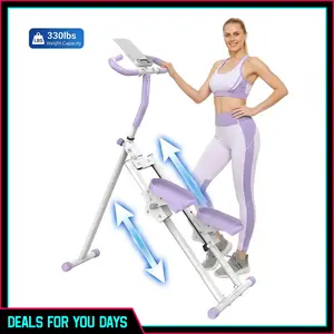 DEALSFORYOUDAYS Stair Stepper w/ Handlebar, Extended Step Range Climber Machine for Legs & Core Workouts, Home Workout Equipment