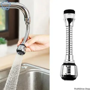 Kitchen Stainless Steel Faucet Sprinkler - Water-Saving Rotates Function Device, Splash-Proof Extender, Universal Fit Tap Bubbler