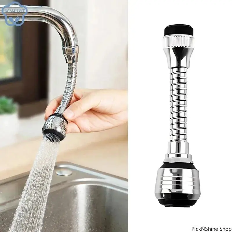 Basic Stainless Steel Faucet Sprayer, 360-Degree Rotatable Splash-Proof Kitchen Tap Head with Universal Fit and Water-Saving Bubbler, Synthetic, 360° Rotatable