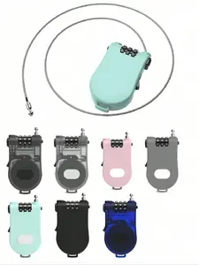 Three-digit combination wire rope lock – Heavy-duty telescopic stainless steel wire rope padlock, suitable for luggage, suitcases, helmets, and bicycle security; anti-theft travel and gym locker locker lock; rust-proof portable Stainless Steel Locks