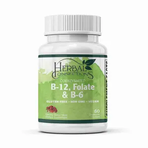 Herbal Connections Coenzymated B-12 + Folate + B-6 Sublingual Lozenges – Active Methylcobalamin, L-5-MTHF & P-5-P for Natural Energy, Homocysteine, Mood & Prenatal Support | Vegan, Non-GMO | 60 Fast-Dissolve Tablets