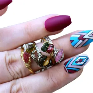 Custom Made Crystal Chip Wire Wrapped Ring ️️