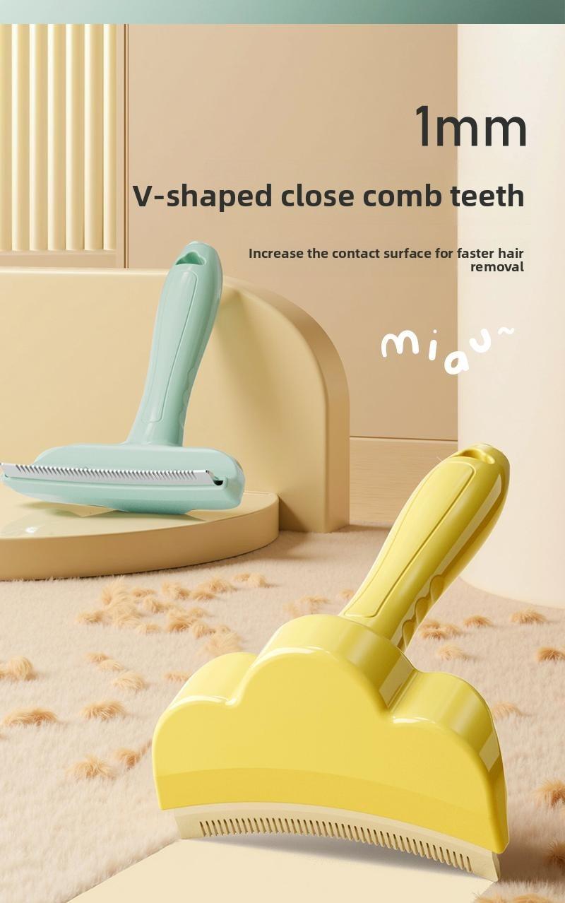 Pet hair thinning tool - floating hair removal curved knife head comb for detangling hair hairbrush pet brush pet comb