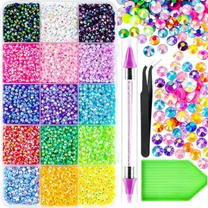 New 18000Pcs 15 Color 3mm Resin Jelly Rhinestones for Crafting Bedazzling, Multicolor Flatback Gems for Crafts Clothing Clothes Tumblers Shoes Nails, Flat Back Mixed Color Bulk Bedazzler Kit Jewels with Gifted Tool, jselly resin rhinestones
