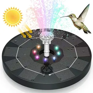 Colorful Solar Water Fountain Pool Pond Fountain Garden Supplies Decoration Outdoor New Mini Solar Powered Fountain Bird Baths Pool Fountain Lights