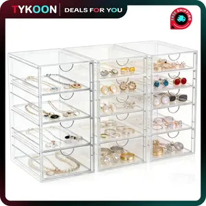 Acrylic Desk Organizers And Accessories With 13 Drawers, Office Desktop Drawers, Plastic Makeup Organizer Containers Bins With Drawers Desk Organization, Bathroom Organizers Storage Case Box Cube