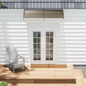 Garvee 40"x80" Door Awning Canopy – Polycarbonate Outdoor Window & Door Cover, UV Resistant Rain Shelter for Front Door, Patio & Entryway