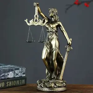 Justice Goddess Sculpture, Vintage Bronze Style Legal Symbol Ornament, Ideal Gift for Lawyers, Law School Graduation, Office Decor