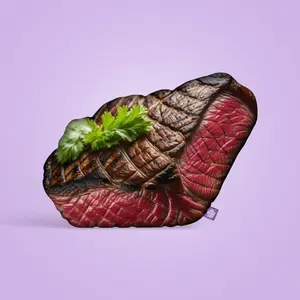 All About Vibe Grilled Steak Custom Pillow - Bold Juicy Comfortable Design for Food Lovers & Steak Enthusiasts 30 Inches Soft Plush Fabric Double-Sided Print