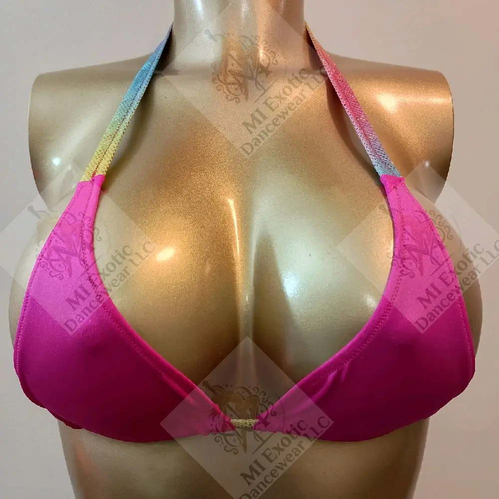 Bikini Top, Patterned Ties, Exotic Dancewear (ties at neck)