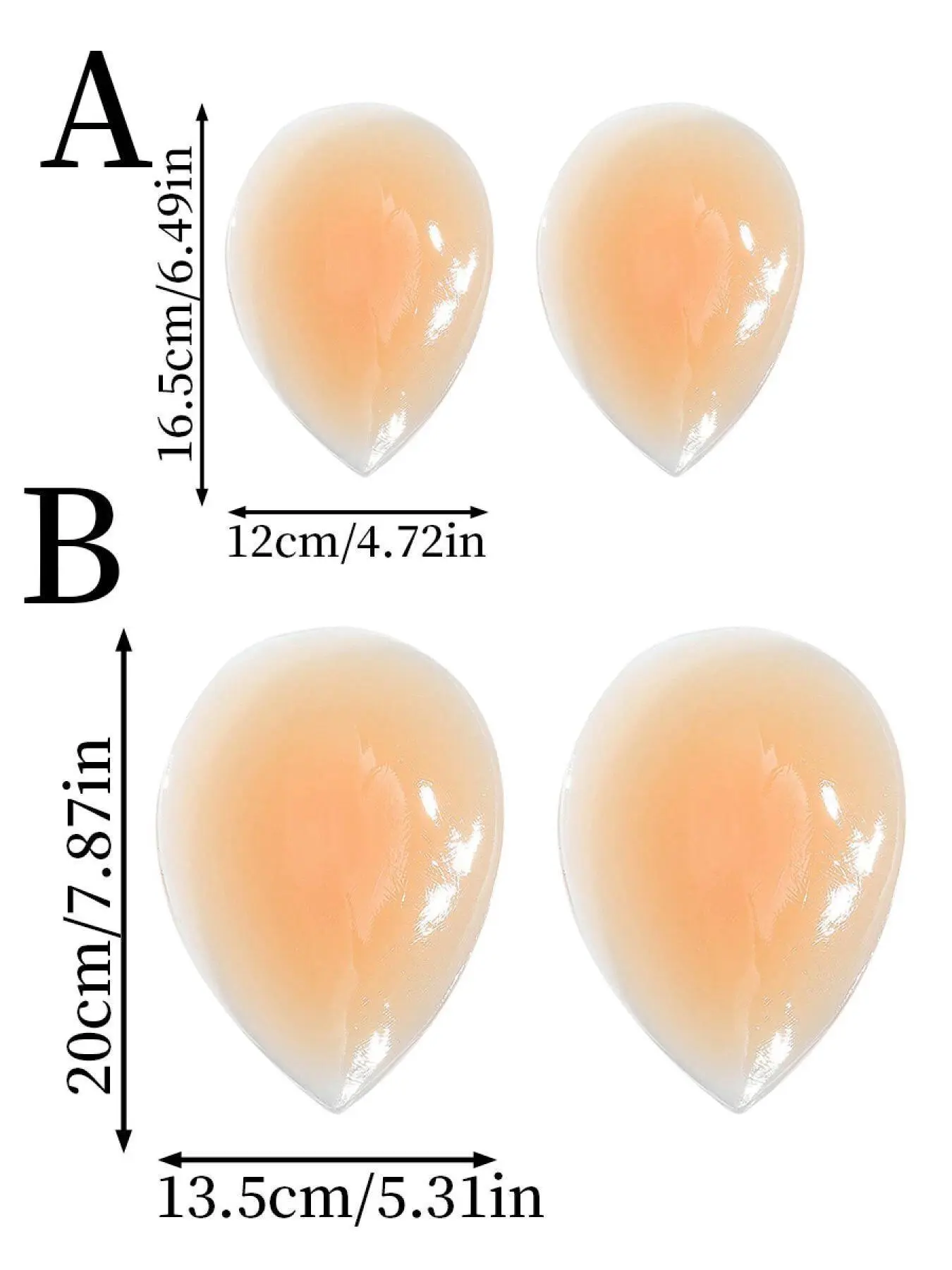 1 Pair of Silicone Butt Lift Pads, Two Size Options - Self-Adhesive Butt Lifting Pads - Washable and Reusable, Enhances Curves, Comfortable and Adjustable Fake Butt Inserts, Silicone Leg Pads for Shaping Legs, Soft Silicone Pads