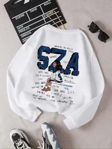Women's Letter Print Crew Neck Sweatshirt, Casual Long Sleeve Pullover for Winter, Women's Clothes for Daily Wear